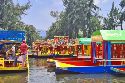 Chinampas (pływające ogrody) w Xochimilco