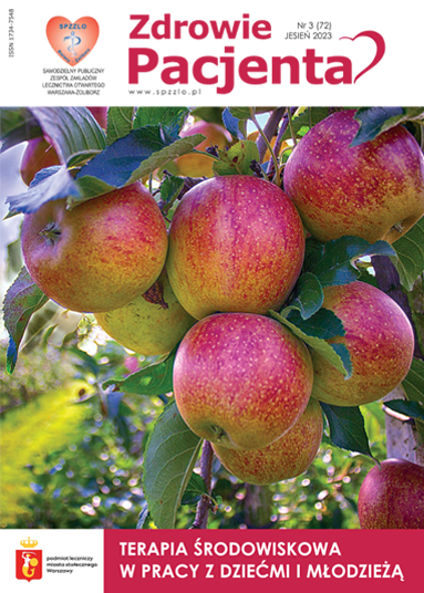 kwartalnik Zdrowie Pacjenta nr 3/2023 wydanie jesień, na okładce czerwone jabłka